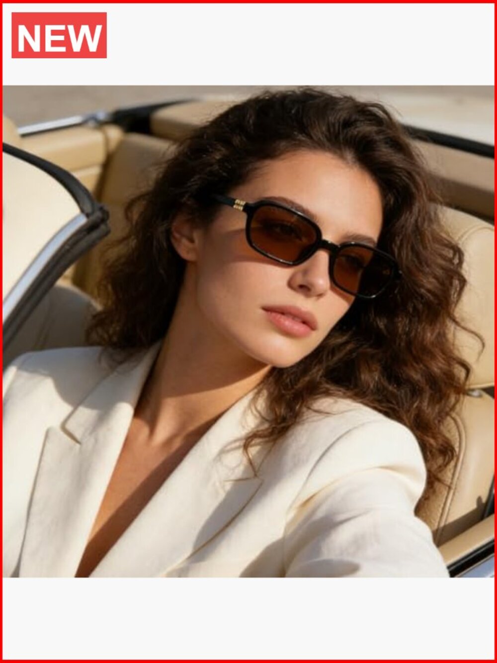Retro 90s Sunglasses Small Rectangular Frame Lightweight Fashion - Picture 6 of 7